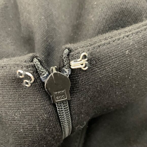 Gap Black Ponte Knit Little Black shift Dress size small tulip bell sleeves - Picture 7 of 12